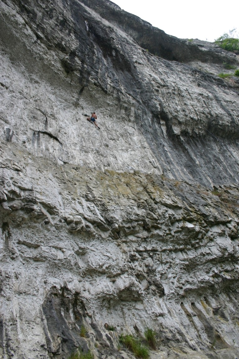 Climber On Malham Cove